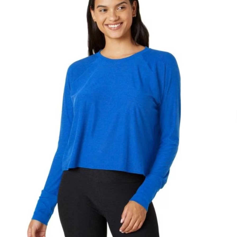 NWT Beyond Yoga Daydreamer Pullover Shirt Size XL Color Azure Blue Heather